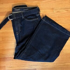 Banana Republic Women’s Premium Denim High-Rise Wide Leg Crop Jeans, Size 30